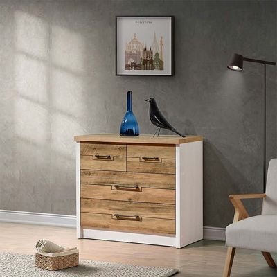 Swann 3-Drawer Young Dresser - Summer Oak/Pearl White - With 2-Year Warranty