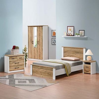 Swann 3-Drawer Young Dresser - Summer Oak/Pearl White - With 2-Year Warranty