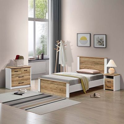 Swann 3-Drawer Young Dresser - Summer Oak/Pearl White - With 2-Year Warranty