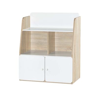 Kinder 2-Door & Open Shelf Kids Dresser - White & Sonoma Oak - With 2-Year Warranty