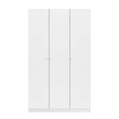 Lunar 3-Door Wardrobe - White & Sonoma Oak/Grey - With 2-Year Warranty