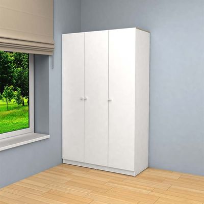 Lunar 3 Door Wardrobe-White & Sonoma Oak