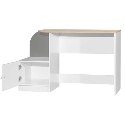 Lunar 1-Door Study Desk - White/Sonoma Oak/Grey - With 2-Year Warranty