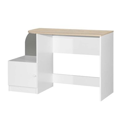 Lunar 1-Door Study Desk - White/Sonoma Oak/Grey - With 2-Year Warranty