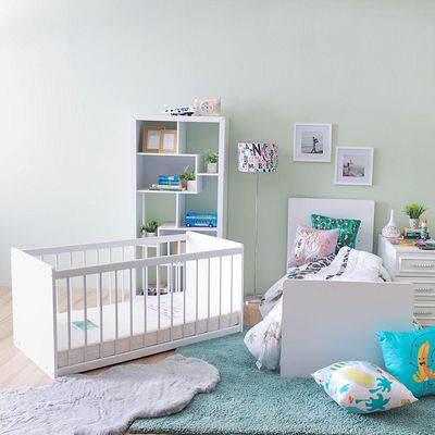 Elit Long Crib 70x130 with 5 Drawers - White