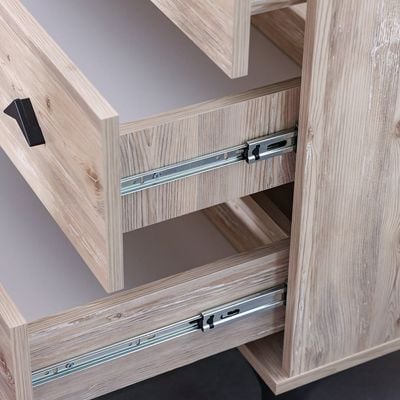 Bliss 3 Drawer Dresser With Mirror-Oak & Pink