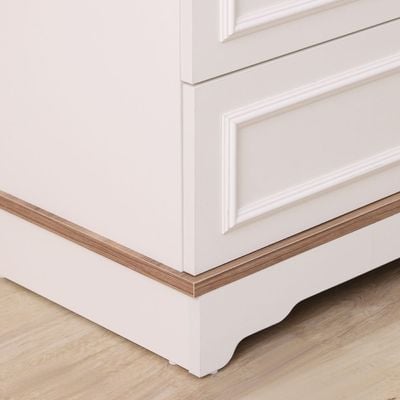 Eva 3 Drawer Dresser W/Mirror-Cream & Oak