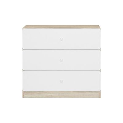 Kinder 3 Drawers Dresser-White & Sonoma Oak