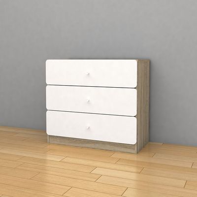 Kinder 3 Drawers Dresser-White & Sonoma Oak