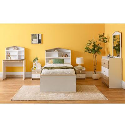 Stanley 3Drawers Dresser W/Mirror-Sonoma Oak & White