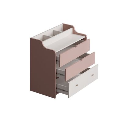 Blossom 3 Drawer Dresser With Storage Organiser-Blush Pink+Light Beige