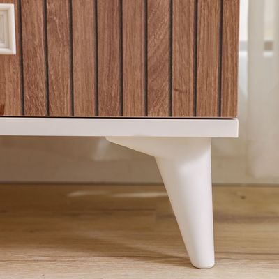 Golf 1 Drawer Night Stand-Walnut & Cream