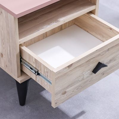 Bliss 1 Drawer Night Stand-Oak & Pink