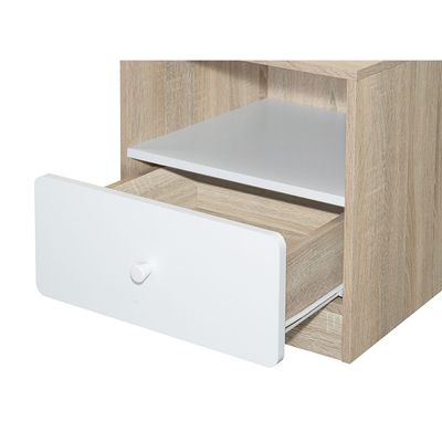 Kinder New 1Drawer Nighstand-White & Sonoma Oak Kinder New 1Drawer Nighstand-White & Sonoma Oak