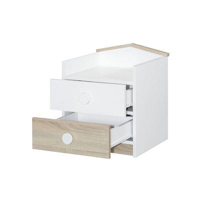 Stanley 2Drawers Nightstand-Sonoma Oak & White