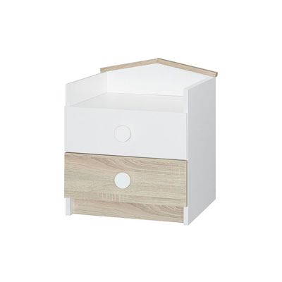 Stanley 2Drawers Nightstand-Sonoma Oak & White