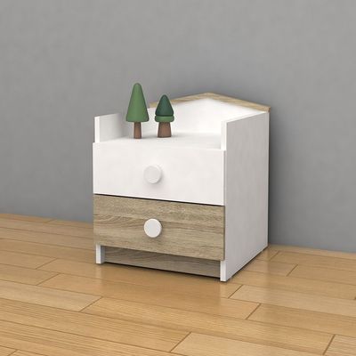Stanley 2Drawers Nightstand-Sonoma Oak & White