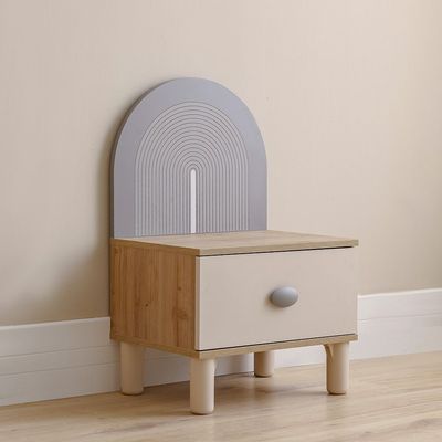 Zeta 1Drawer Night Stand W/Led-Offwhite & Grey