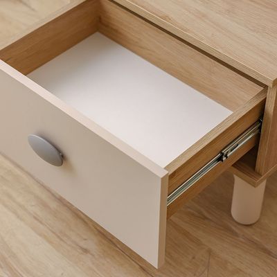 Zeta 1Drawer Night Stand W/Led-Offwhite & Grey