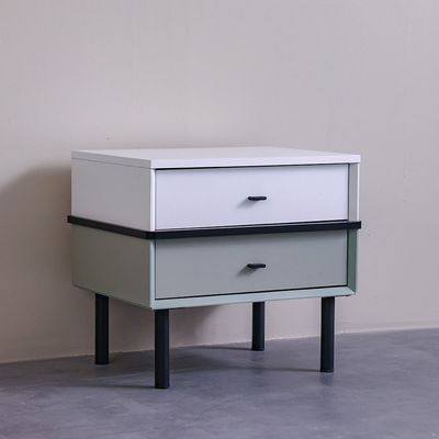 Petra 2Drawers Night Stand-White & Grey