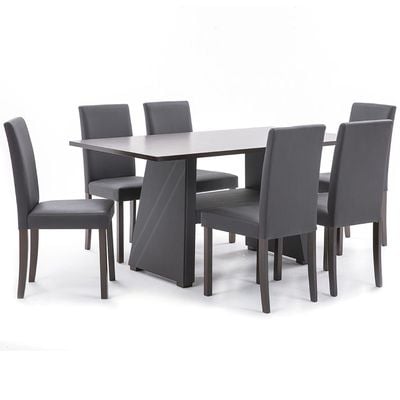 Parson Wooden 1+6 Dining Set - Cappuccino