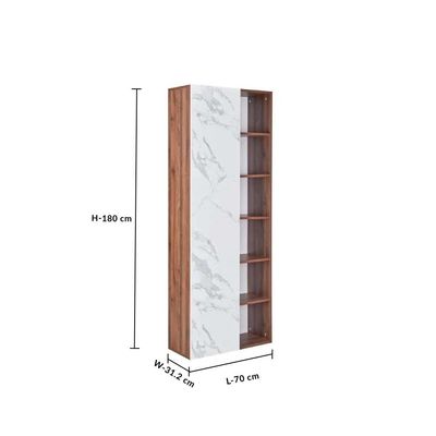 Morena Book Case - Dark Walnut / Off White