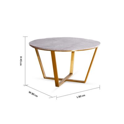 Beaver Coffee Table - Grey Marble / Brushed Gold