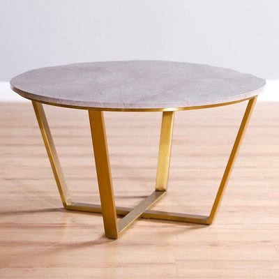 Beaver Coffee Table - Grey Marble / Brushed Gold