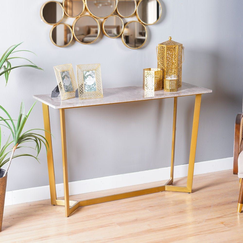 Gold and silver console outlet table