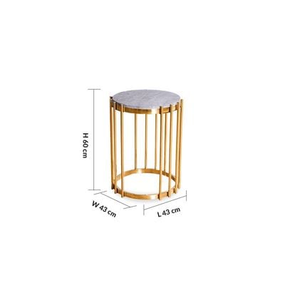 Armadillo End Table - Grey / Gold