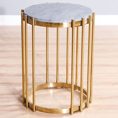 Armadillo End Table - Grey / Gold