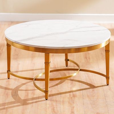 Humpback Coffee Table - White / Brushed Gold