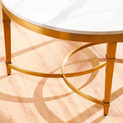 Humpback Coffee Table - White / Brushed Gold