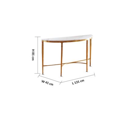 Humpback Console Table - White / Brushed Gold