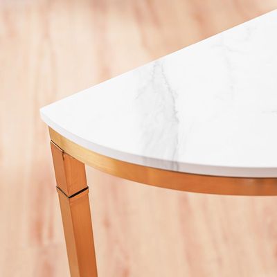 Humpback Console Table - White / Brushed Gold