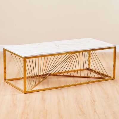Orca Coffee Table - White Marble / Gold