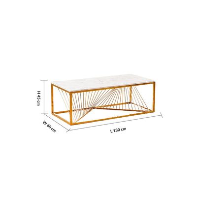 Orca Coffee Table - White Marble / Gold