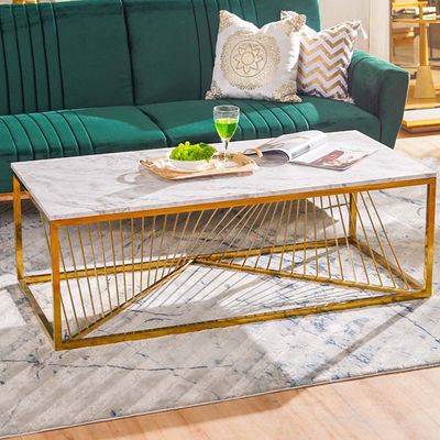 Orca Coffee Table - White Marble / Gold