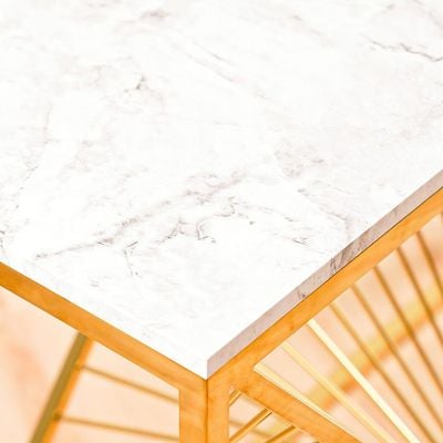 Orca Console Table - White Marble / Gold