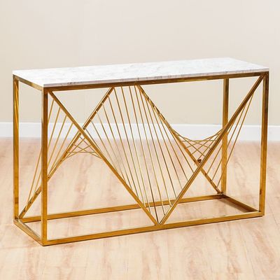 Orca Console Table - White Marble / Gold