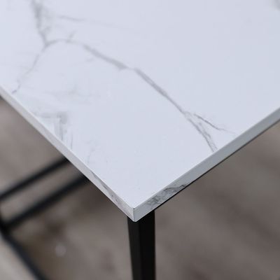 Gopler Nest Of Table - White Marble / Black