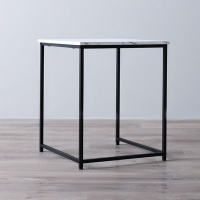 Gopler Nest Of Table - White Marble / Black