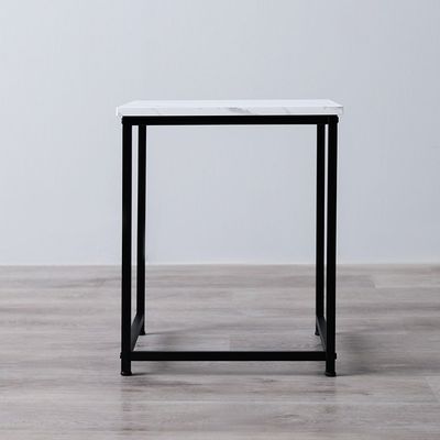 Gopler Nest Of Table - White Marble / Black