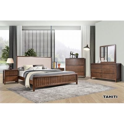Tahiti 180x200 King Bed - Dark Walnut – With 2-Year Warranty