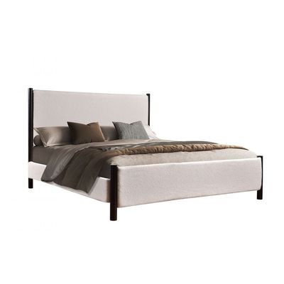 Goleta 180x200 King Bed - Ivory/Dark Brown – With 2-Year Warranty