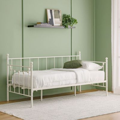 Bella Arrow 90x200 Metal Day Bed-White