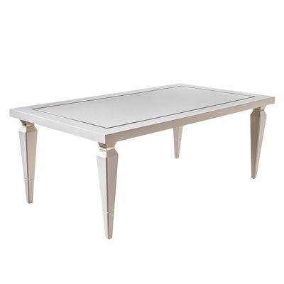 Legend Dining Table - Matte White / Golden