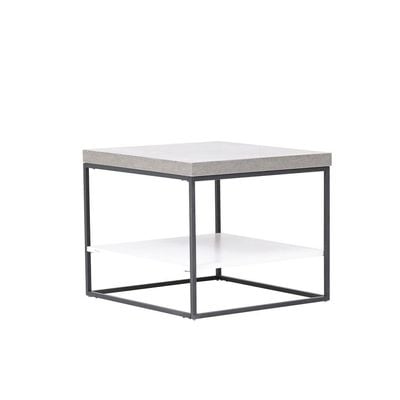 Allano End Table - White / Cement