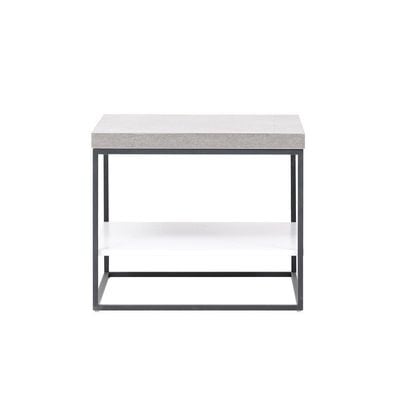 Allano End Table - White / Cement