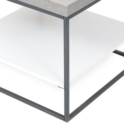 Allano End Table - White / Cement